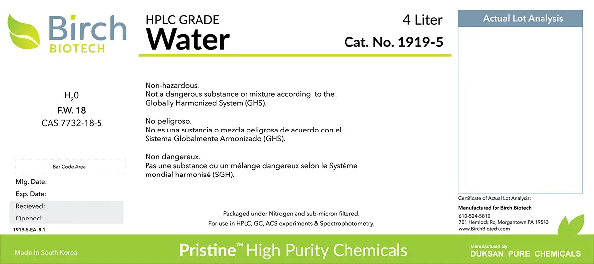 PRISTINE® Water, HPLC Grade