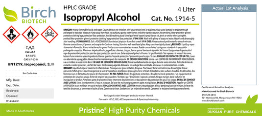 PRISTINE® Isopropyl Alcohol, HPLC Grade