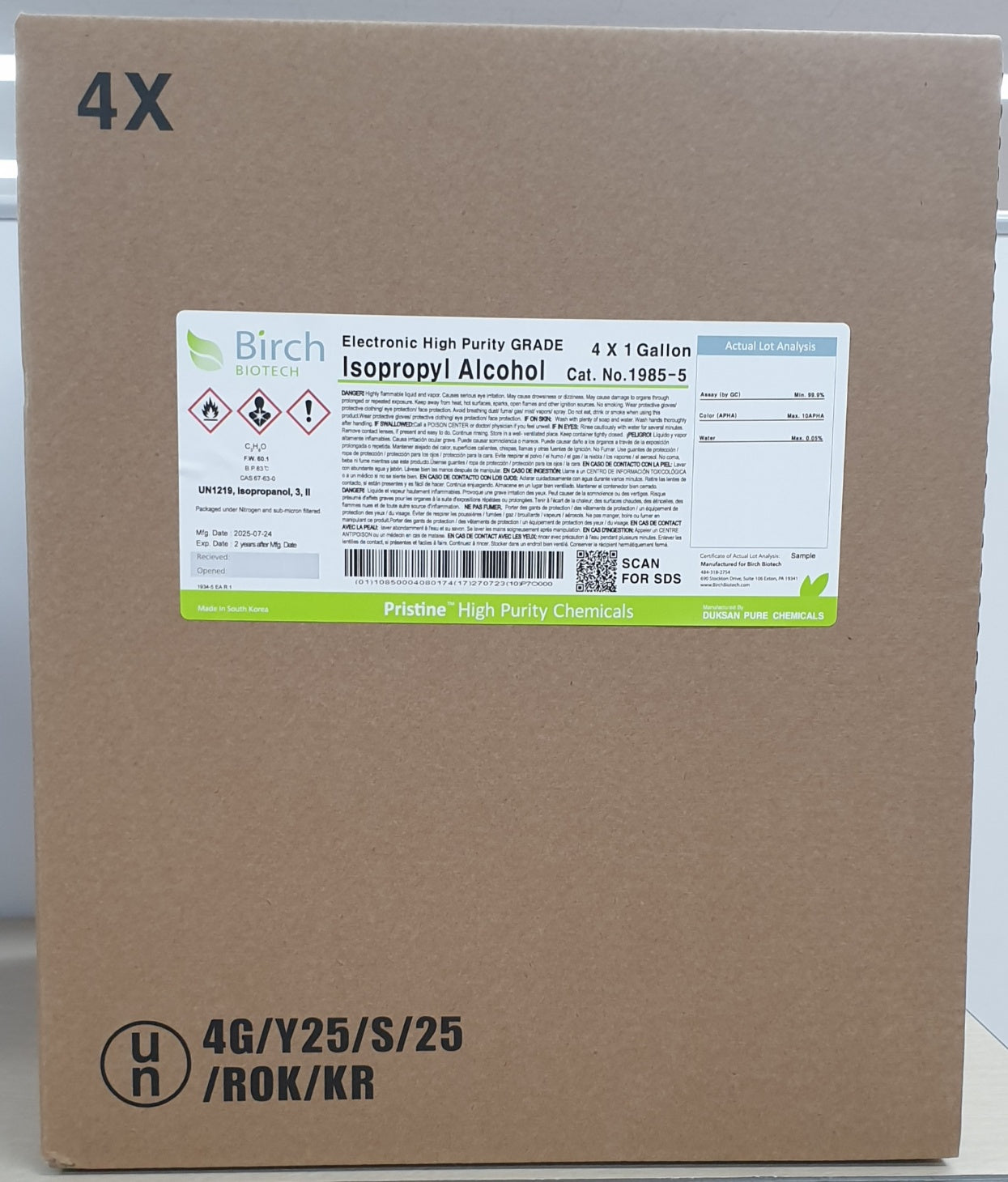 Pristine Isopropyl Alcohol, Electronic Grade